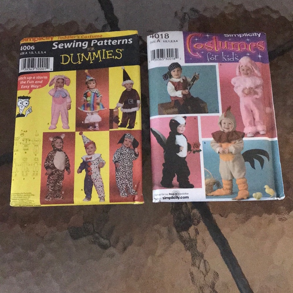 (2)Simplicity Kids Costume patterns: